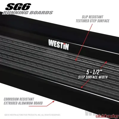 Westin Automotive SG6 Running Boards, Black Aluminum, 83 in. for Dodge Ram 1500/2500/3500, Honda Ridgeline - 27-64765