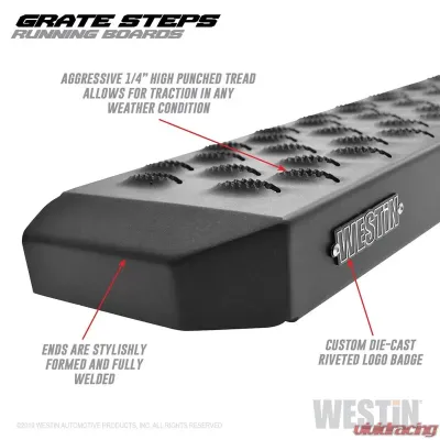 Westin Grate Steps Running Boards Textured Black Ford Bronco 4 Door 2021-2023 - 27-74725