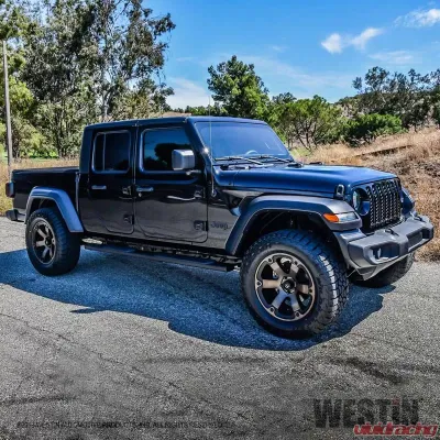 Westin Automotive R5 Nerf Step Bars for Jeep Gladiator 2020-2022, Textured Black Aluminum - 28-51325