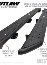 Westin Automotive Outlaw Nerf Step Bars for Jeep Gladiator 2020-2022, Textured Black Steel                                     - 58-54165 - Image 2