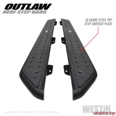 Westin Automotive Outlaw Nerf Step Bars for Jeep Gladiator 2020-2022, Textured Black Steel - 58-54165