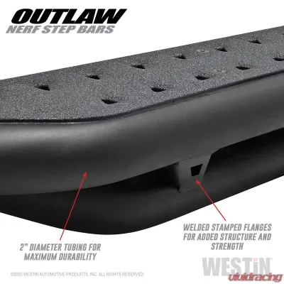 Westin Automotive Outlaw Nerf Step Bars for Jeep Gladiator 2020-2022, Textured Black Steel - 58-54165