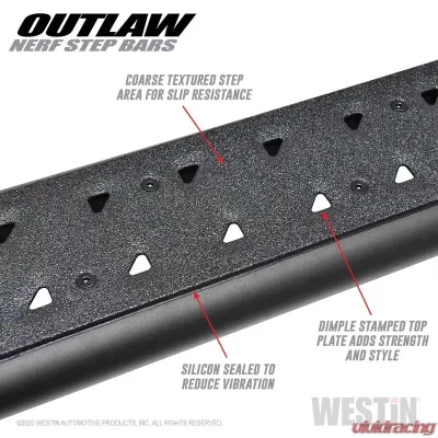 Westin Automotive Outlaw Nerf Step Bars for Jeep Gladiator 2020-2022, Textured Black Steel - 58-54165