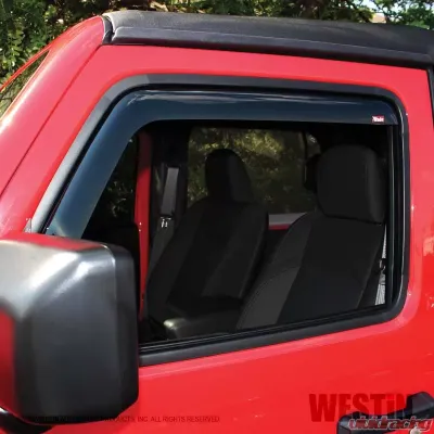 Westin Automotive In-Channel Wind Deflector Smoke for Jeep Wrangler Front 2018-2022 - 72-51467
