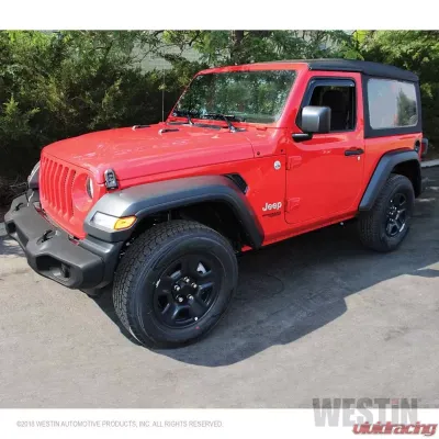 Westin Automotive In-Channel Wind Deflector Smoke for Jeep Wrangler Front 2018-2022 - 72-51467