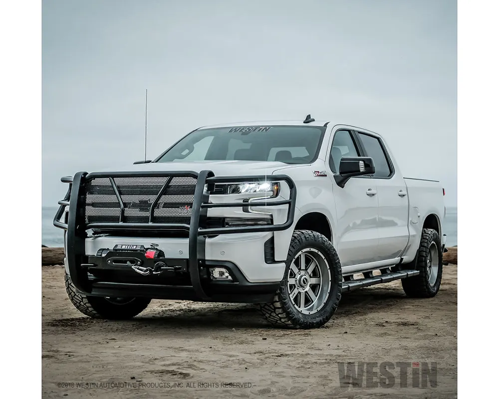 Westin Automotive Black HDX Winch Mount Modular Grille Guard Chevrolet Silverado 1500 2019-2024 - 57-923955