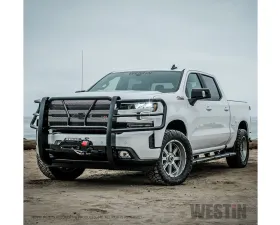 Westin Automotive Black HDX Winch Mount Modular Grille Guard Chevrolet Silverado 1500 2019-2024