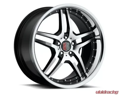 MRR RW2 Wheel 18x8 5x108 35mm Black Chrome Lip - RW0218805xx25BK-50835