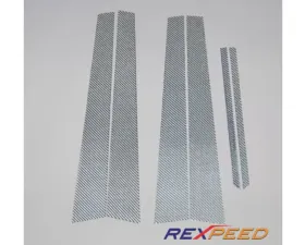Rexpeed CT9A CF Pillar Trim Silver Mitsubishi Evo 7-9