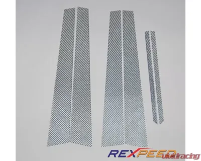 Rexpeed CT9A CF Pillar Trim Silver Mitsubishi Evo 7-9 - R36
