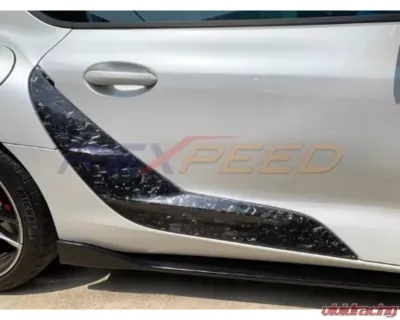 Rexpeed Forged Carbon Side Door Garnish - Gloss Toyota Supra V1 2020-2024 - TS08FC