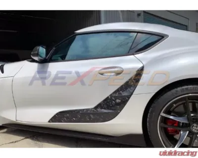 Rexpeed Forged Carbon Side Door Garnish - Matte Toyota Supra V1 2020-2024 - TS08FCM