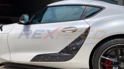 Rexpeed Forged Carbon Side Door Garnish - Gloss Toyota Supra V1 2020-2024                                     - TS08FC - Image 2