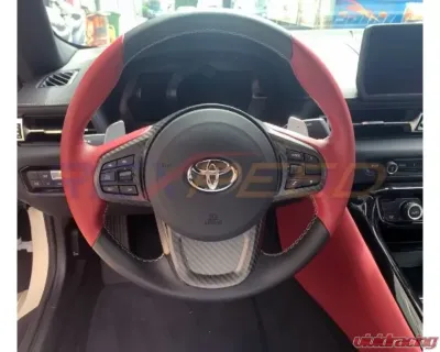 Rexpeed Dry Carbon Steering Wheel Cover-Gloss Toyota Supra A90 2020-2024 - TS22