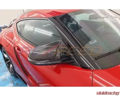 Rexpeed Carbon Fiber Mirror Cap Full Replacements- Gloss Toyota Supra A90 2020-2024 - TS37