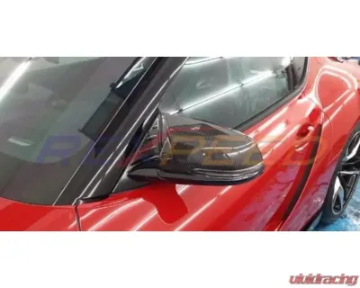 Rexpeed Carbon Fiber Mirror Cap Full Replacements- Matte Toyota Supra A90 2020-2024 - TS37M