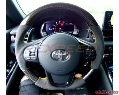 Rexpeed Dry Carbon Steering Wheels Shift Paddles Full Replacement-Black Toyota Supra A90 2020-2024 - TS39