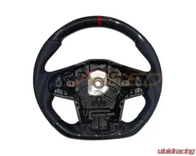 Rexpeed Carbon Fiber Leather Red Steering Wheel-Gloss Toyota Supra A90 2020-2024 - TS47