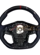 Rexpeed Carbon Fiber Leather Red Steering Wheel-Matte Toyota Supra A90 2020-2024                                     - TS47M - Image 3