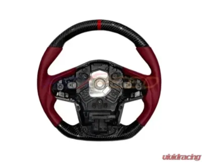 Rexpeed Carbon Fiber Red Leather Steering Wheel-Matte Toyota Supra A90 2020-2024 - TS47RM