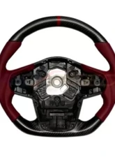 Rexpeed Carbon Fiber Red Leather Steering Wheel-Matte Toyota Supra A90 2020-2024                                     - TS47RM - Image 2