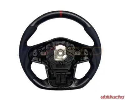 Rexpeed Carbon Fiber Leather Red Steering Wheel-Gloss Toyota Supra A90 2020-2024 - TS47