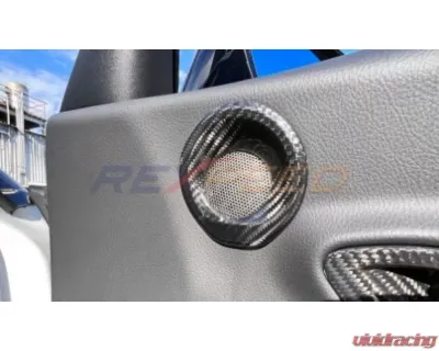 Rexpeed Dry Carbon Door Audio Speaker Covers - Gloss (2pcs) Toyota Supra A90 2020-2024 - TS65