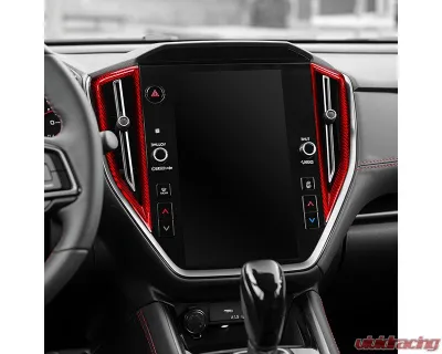 Rexpeed 4-Pieces Dry Carbon Red AC Vent Trim Subaru WRX 2022-2024 - G157R