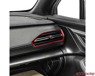 Rexpeed 4-Pieces Dry Carbon Red AC Vent Trim Subaru WRX 2022-2024 - G157R