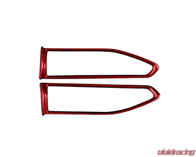 Rexpeed 4-Pieces Dry Carbon Red AC Vent Trim Subaru WRX 2022-2024 - G157R
