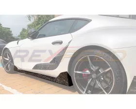 Rexpeed V1 Gloss Forged Carbon Fiber Side Skirts Extensions Toyota Supra GR A90 2020-2024