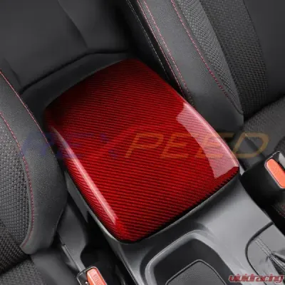 Rexpeed Dry Carbon Armrest Cover-OEM Version Red Subaru WRX VB 2022-2024 - G162R