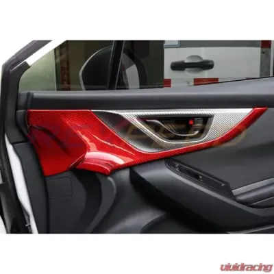 Rexpeed Dry Carbon Front Door Inner Trim Red Subaru WRX VB 2022-2024 - G169R
