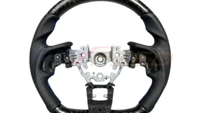 Rexpeed Forged Carbon Black Leather Steering Wheel Gloss Subaru WRX 2022-2024                                     - G78FC - Image 3