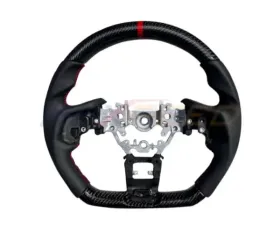 Rexpeed Carbon Fiber Black Leather Steering Wheel Matte Subaru WRX 2022-2024