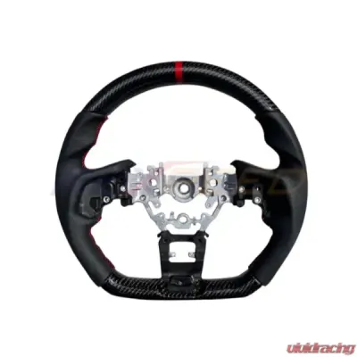 Rexpeed Carbon Fiber Black Leather Steering Wheel Matte Subaru WRX 2022-2024 - G78M