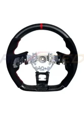 Rexpeed Carbon Fiber Black Suede Steering Wheel Gloss Subaru WRX 2022-2024                                     - G79 - Image 3