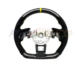 Rexpeed Forged Carbon Black Suede Steering Wheel Gloss Subaru WRX 2022-2024