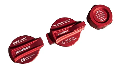 Rexpeed 3-Piece Set Aluminum Coolant/Window Washer/Brake Fluid Cap Cover Toyota GR-86 | Subaru BRZ 2022+                                     - FR182 - Image 2