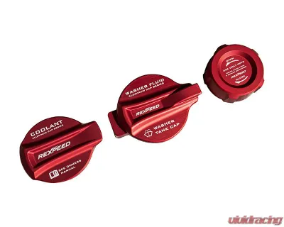 Rexpeed 3-Piece Set Aluminum Coolant/Window Washer/Brake Fluid Cap Cover Toyota GR-86 | Subaru BRZ 2022+ - FR182