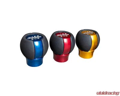 Rexpeed Black Leather Aluminum Red Shift Knob Toyota GR-86 | Subaru BRZ 2022+ - FR183R