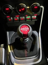 Rexpeed Black Leather Aluminum Red Shift Knob Toyota GR-86 | Subaru BRZ 2022+                                     - FR183R - Image 3