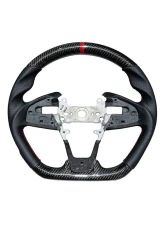 Rexpeed Carbon Fiber Gloss Black Leather Steering Wheel Honda Civic 10th US Spec                                     - H07 - Image 2
