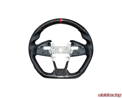 Rexpeed Carbon Fiber Gloss Black Leather Steering Wheel Honda Civic 10th US Spec - H07