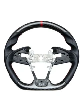 Rexpeed Carbon Fiber Matte Black Leather Steering Wheel Honda Civic 10th US Spec                                     - H07M - Image 2