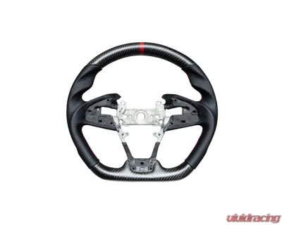 Rexpeed Carbon Fiber Matte Black Leather Steering Wheel Honda Civic 10th US Spec - H07M
