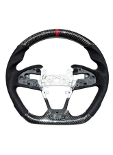 Rexpeed Carbon Fiber Gloss Black Suede Steering Wheel Honda Civic 10th US Spec                                     - H08 - Image 2