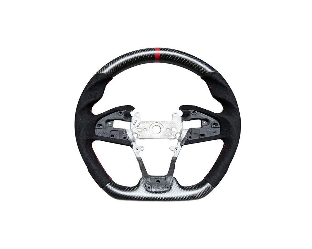 Rexpeed Carbon Fiber Matte Black Suede Steering Wheel Honda Civic 10th US Spec - H08M