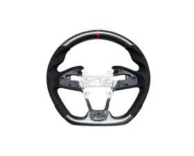 Rexpeed Carbon Fiber Matte Black Suede Steering Wheel Honda Civic 10th US Spec