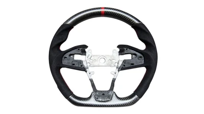 Rexpeed Carbon Fiber Matte Black Suede Steering Wheel Honda Civic 10th US Spec                                     - H08M - Image 2